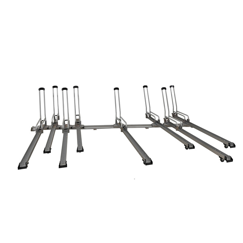 Rack de bicicleta deslizante eficiente para recipiente de armazenamento de bicicleta